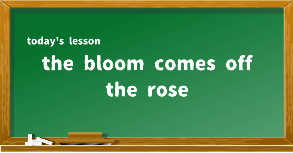 the bloom comes off the rose
