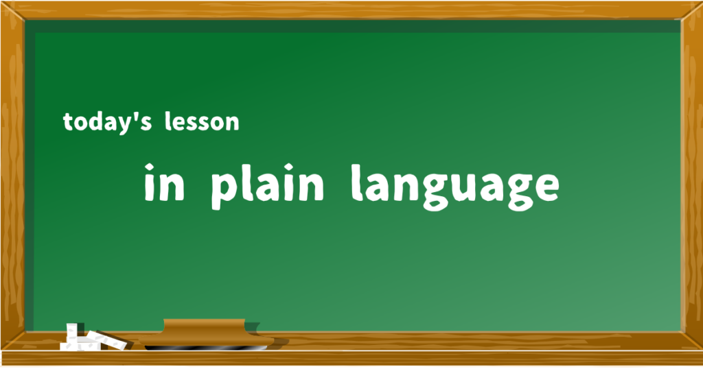 in plain language