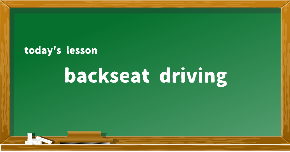 backseat driving