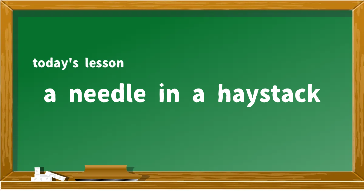 「a needle in a haystack」の意味と使い方を解説