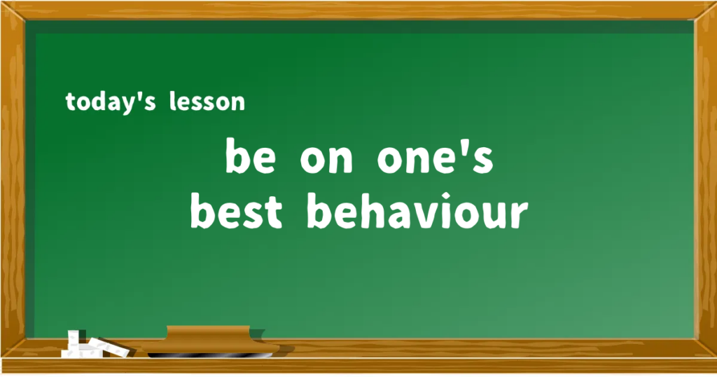 「be on one's best behaviour」の意味と使い方を解説