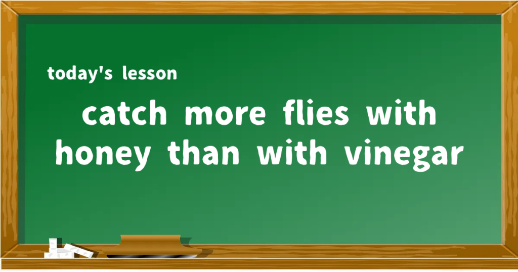 「catch more flies with honey than with vinegar」の意味と使い方を解説