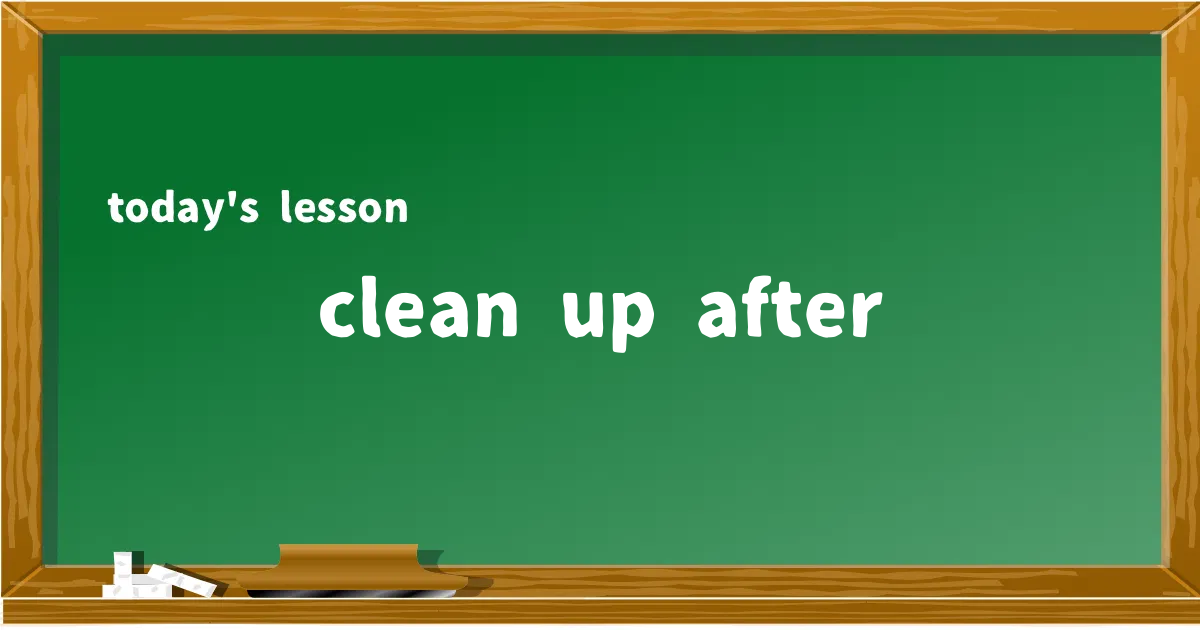 「clean up after」の意味と使い方を解説