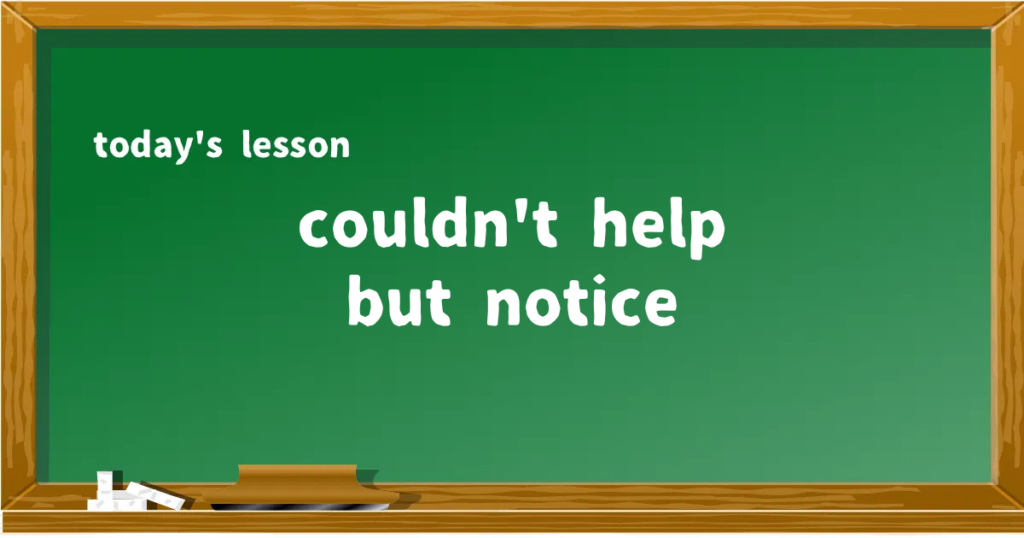 「couldn't help but notice」の意味と使い方を解説