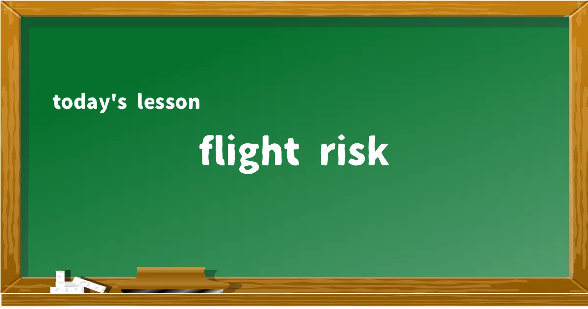 「flight risk」の意味と使い方を解説