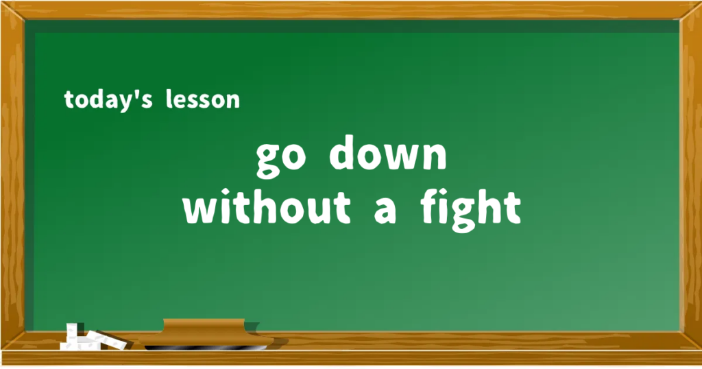 「go down without a fight」の意味と使い方を解説