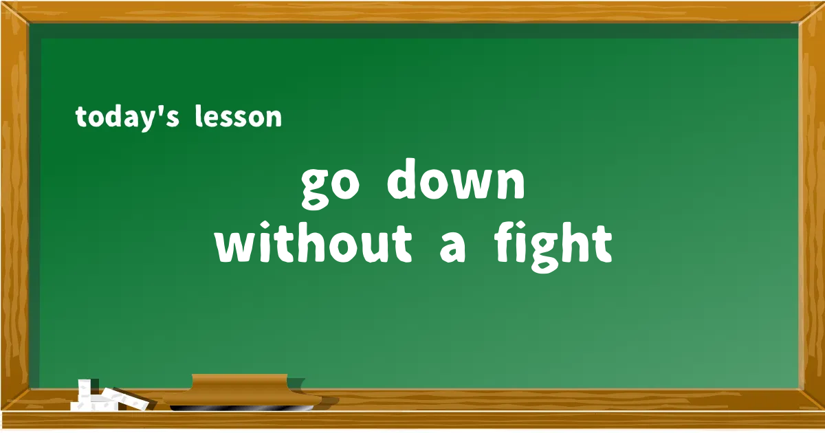 「go down without a fight」の意味と使い方を解説