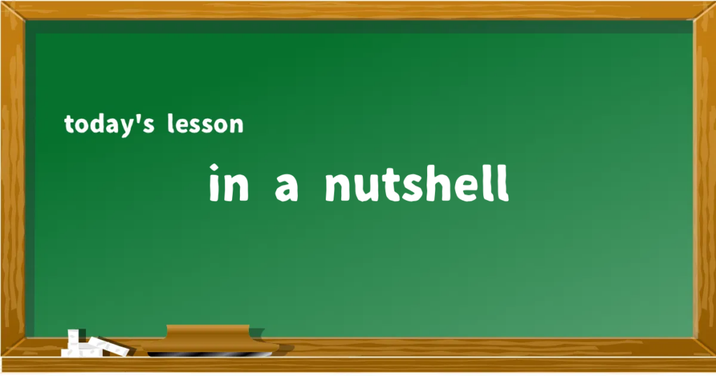 「in a nutshell」の意味と使い方を解説