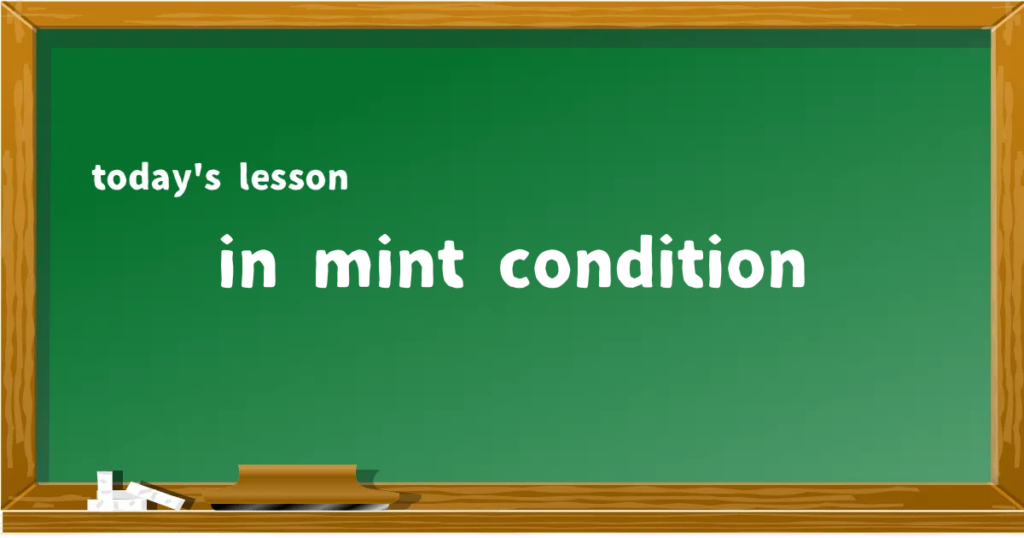 「in mint condition」の意味と使い方を解説