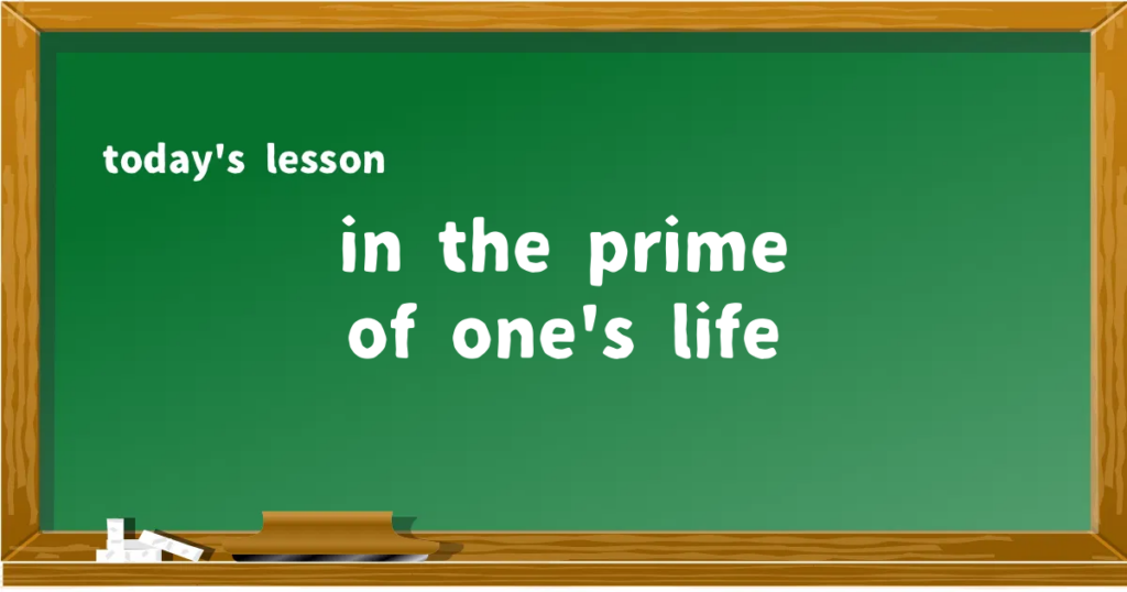 「in the prime of one's life」の意味と使い方を解説