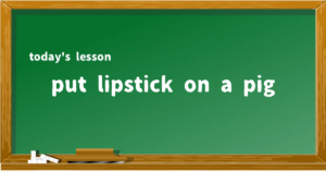 「put lipstick on a pig」の意味と使い方を解説