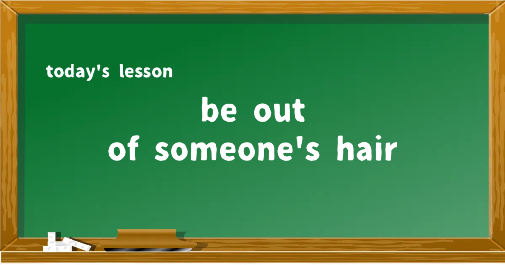 「be out of someone's hair」の意味と使い方を解説