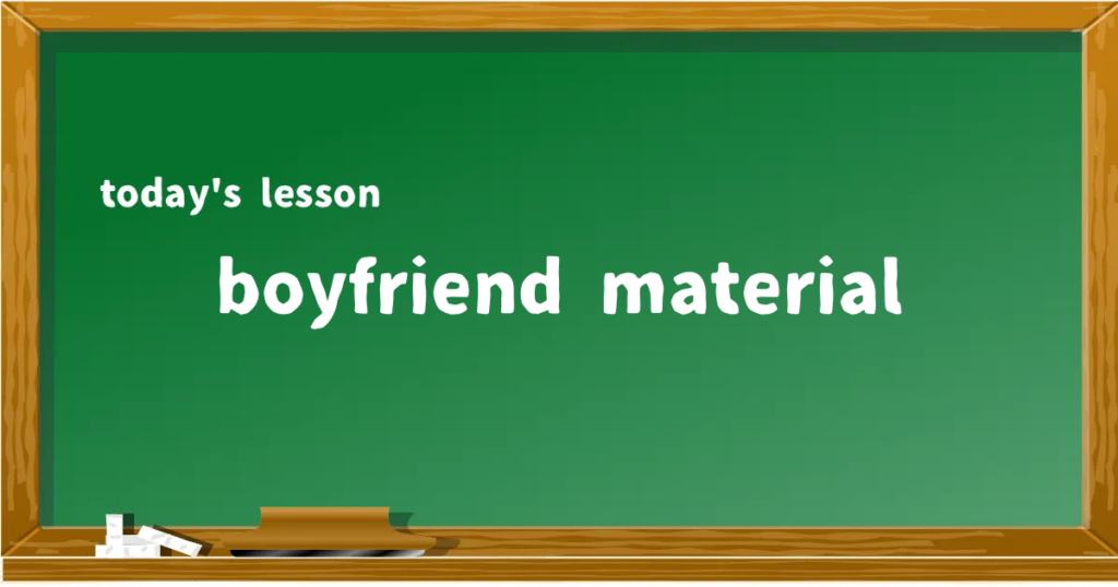 「boyfriend material」の意味と使い方を解説