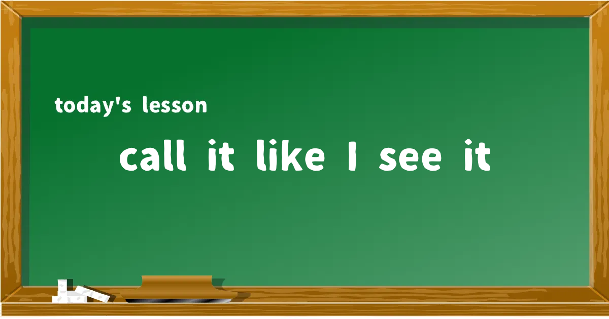 「call it like I see it」の意味と使い方を解説