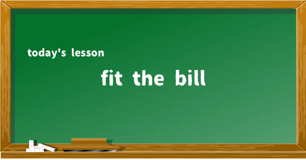 「fit the bill」の意味と使い方を解説