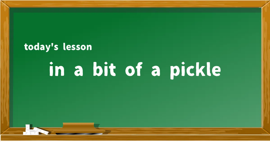 「in a bit of a pickle」の意味と使い方を解説