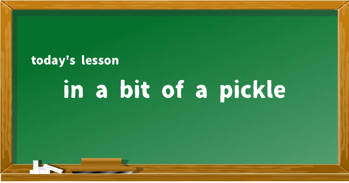 「in a bit of a pickle」の意味と使い方を解説