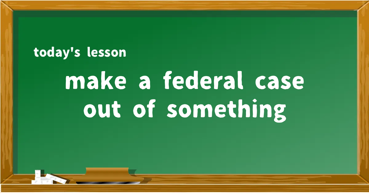 「make a federal case out of something」の意味と使い方を解説