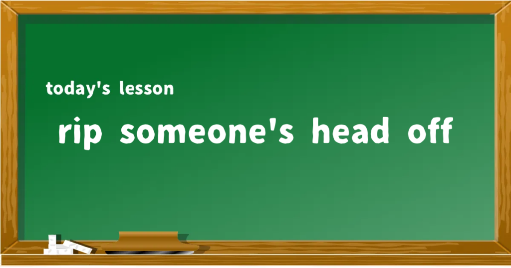 「rip someone's head off」の意味と使い方を解説