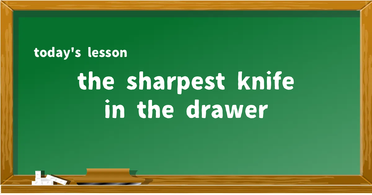 「the sharpest knife in the drawer」の意味と使い方を解説