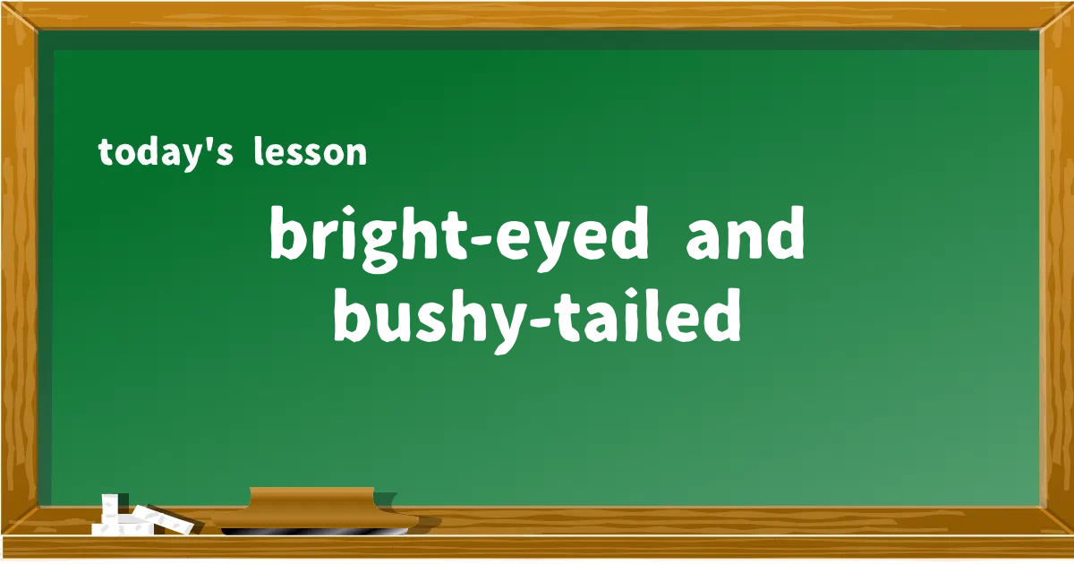 「bright-eyed and bushy-tailed」の意味と使い方を解説