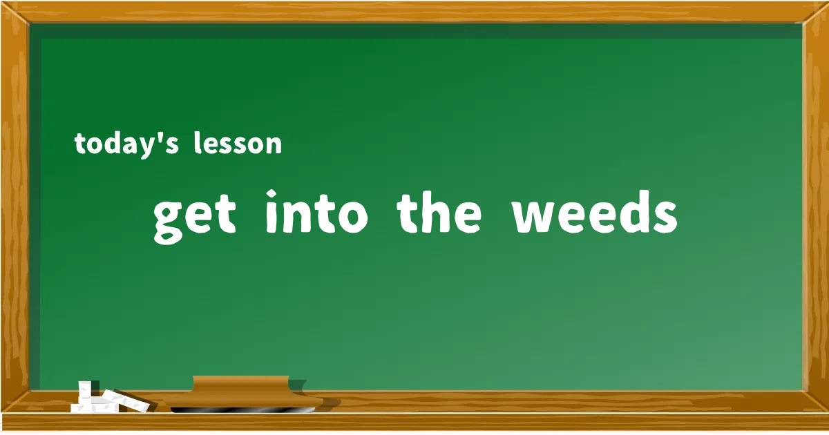 「get into the weeds」の意味と使い方を解説