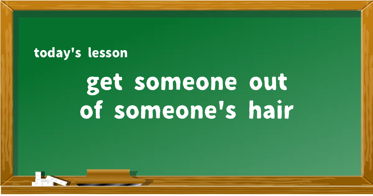 「get someone out of someone's hair」の意味と使い方を解説