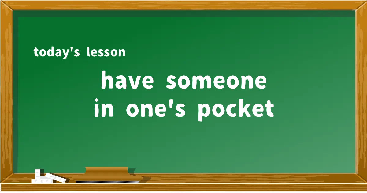 「have someone in one's pocket」の意味と使い方を解説