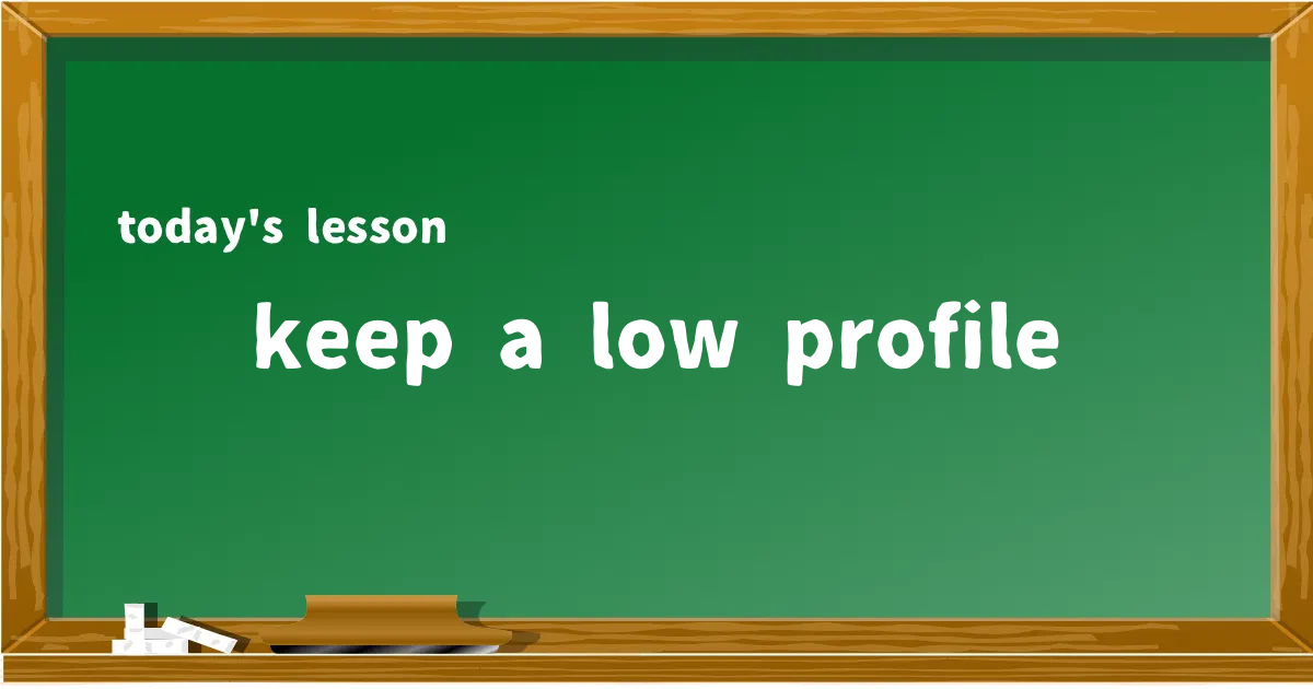 「keep a low profile」の意味と使い方を解説