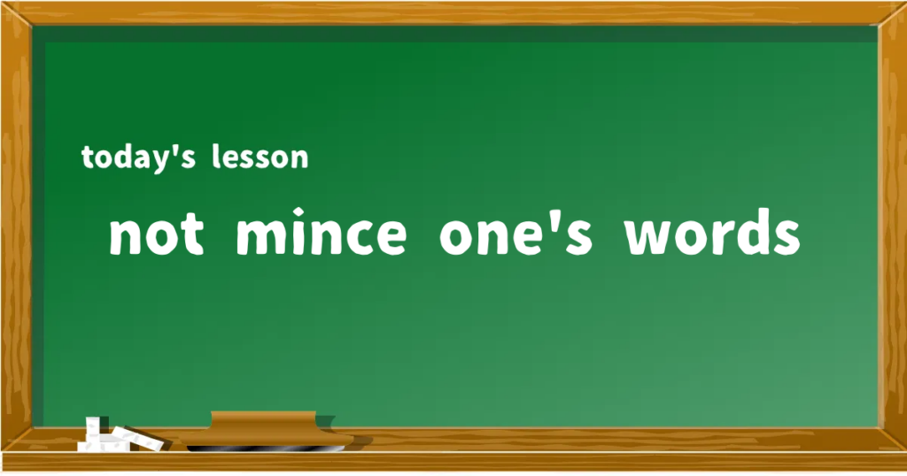 「not mince one's words」の意味と使い方を解説