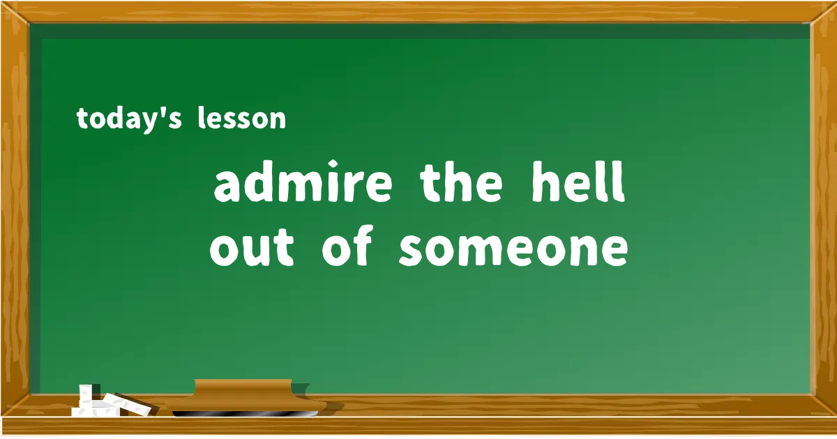 「admire the hell out of someone」の意味と使い方を解説