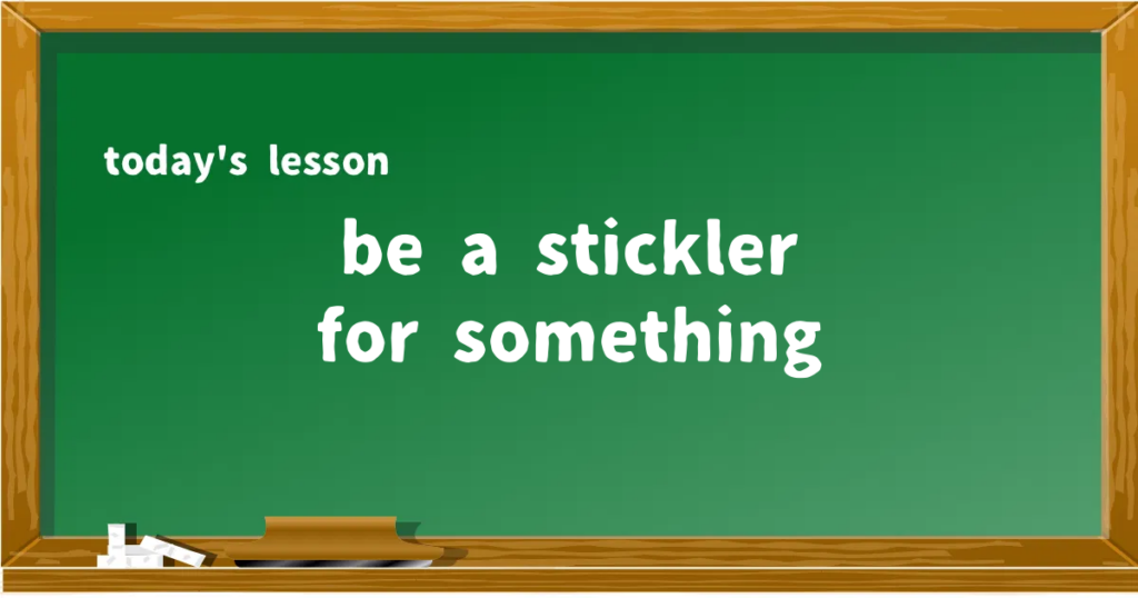 「be a stickler for something」の意味と使い方を解説