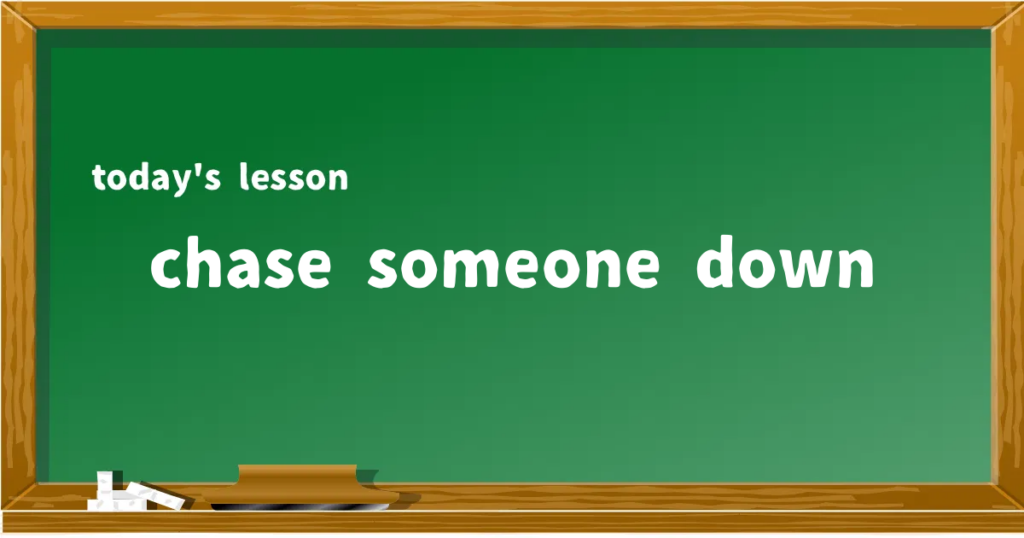 「chase someone down」の意味と使い方を解説