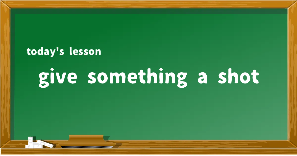 「give something a shot」の意味と使い方を解説