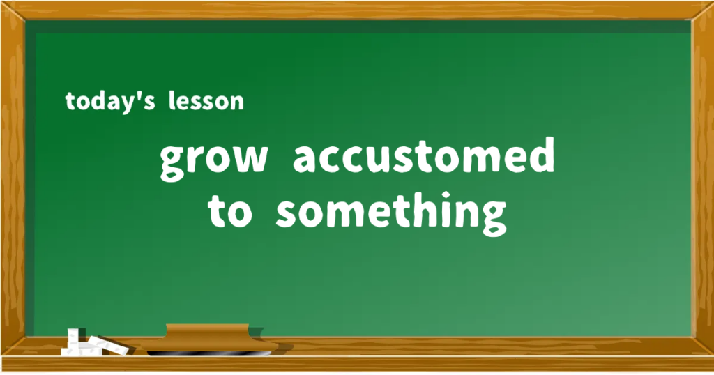 「grow accustomed to something」の意味と使い方を解説