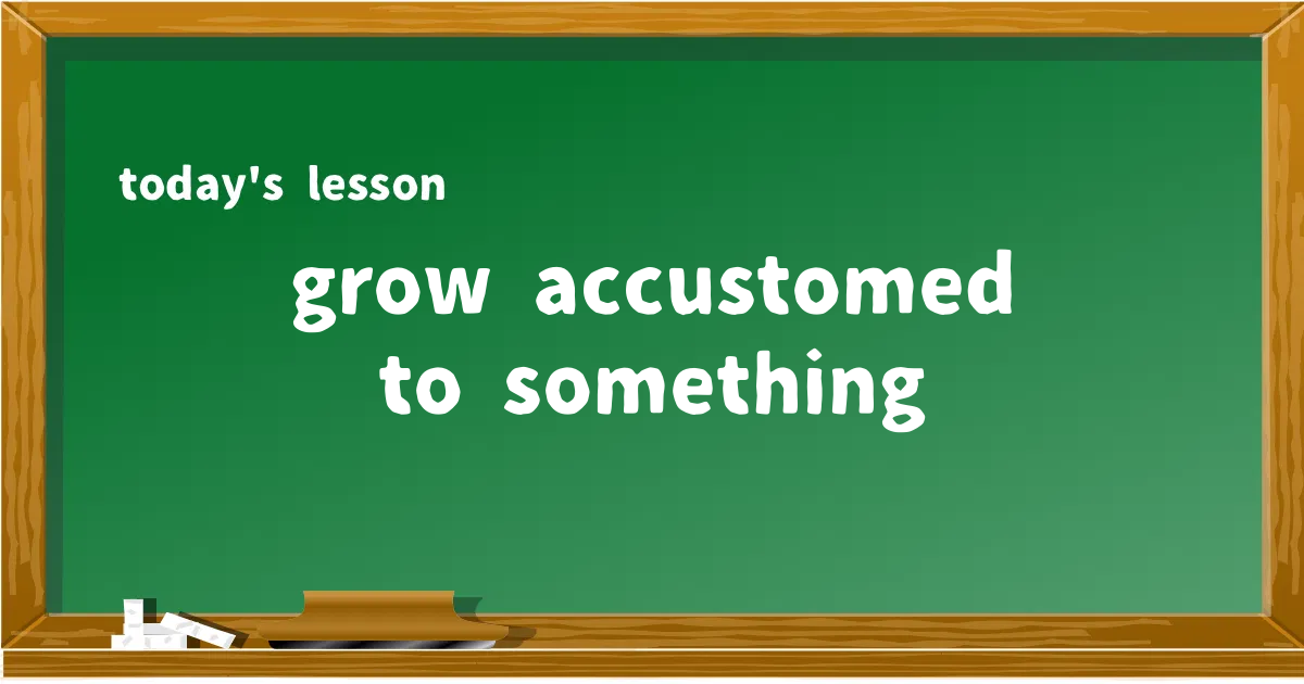 「grow accustomed to something」の意味と使い方を解説
