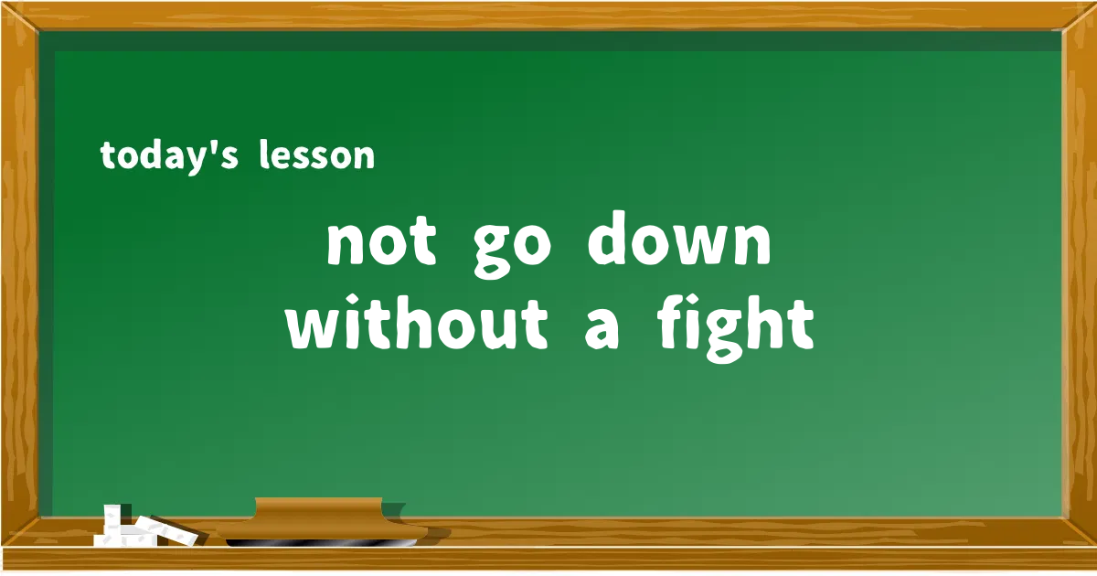 「not go down without a fight」の意味と使い方を解説