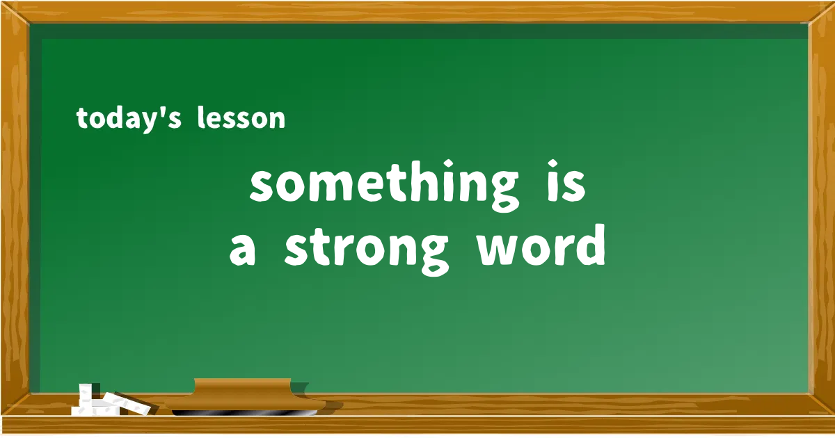 「something is a strong word」の意味と使い方を解説