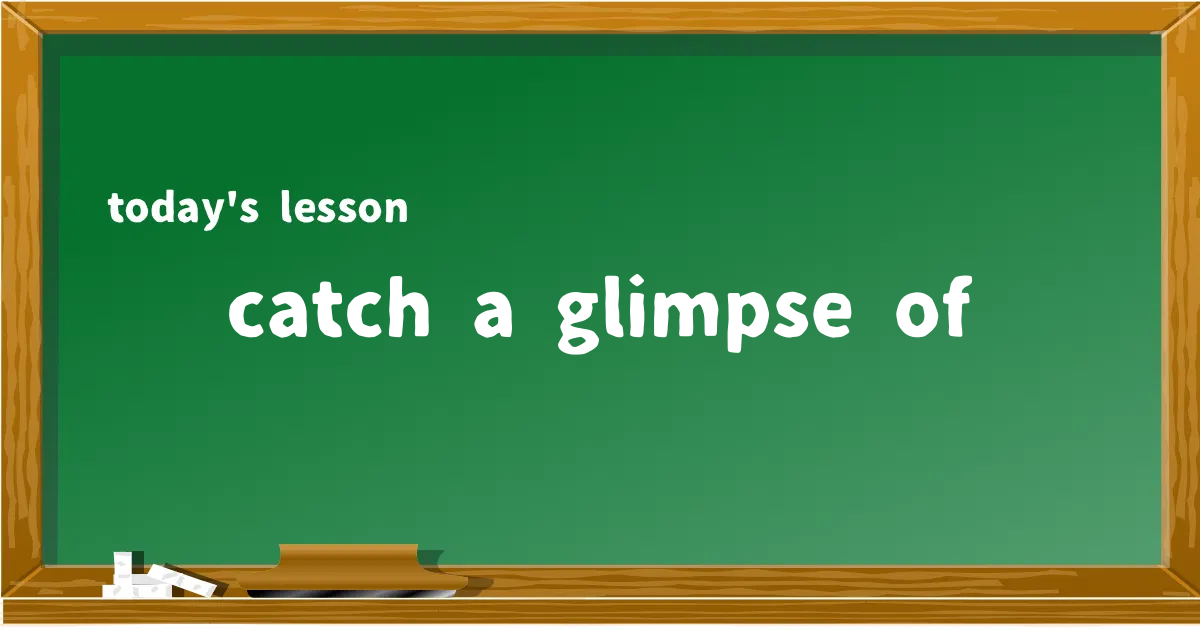 「catch a glimpse of」の意味と使い方を解説