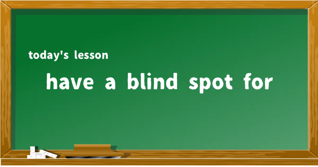 「have a blind spot for」の意味と使い方を解説