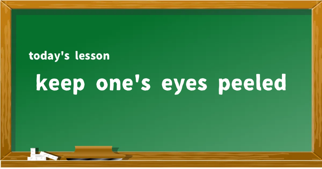 「keep one's eyes peeled」の意味と使い方を解説